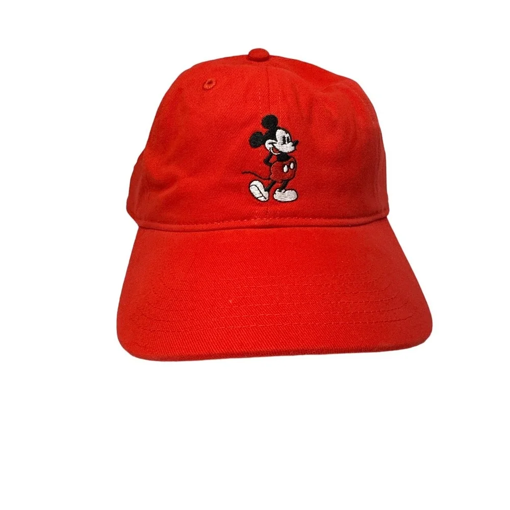 DISNEY Mickey Mouse New Tags Baseball Adjustable‎ Red Cap One Size 100%Cotton